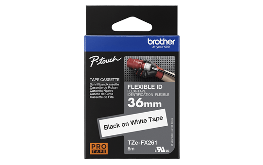 Originální kazeta s páskou Brother TZe-FX261 - černý tisk na bílé, šířka 36 mm 3