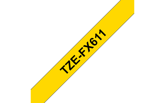 Cassette à ruban pour étiqueteuse TZe-FX611 Brother originale – Noir sur jaune, 6 mm de large