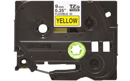 Original Brother TZeFX621 tape – sort på gul, 9 mm bred 2