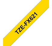 TZe-FX621 - Cassette à ruban pour étiqueteuse Brother originale – Noir sur jaune, 9 mm de large