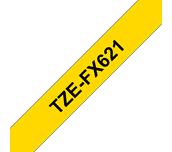 Cassette à ruban pour étiqueteuse TZe-FX621 Brother originale – Noir sur jaune, 9 mm de large