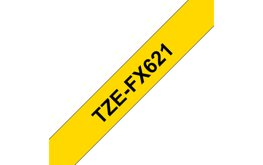 Cassetta nastro per etichettatura originale Brother TZe-FX621 – Nero su giallo, 9 mm di larghezza