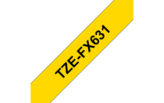 Cassette à ruban pour étiqueteuse TZe-FX631 Brother originale – Noir sur jaune, 12 mm de large