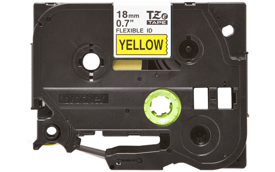Casetă cu bandă de etichete originală Brother TZe-FX641 – negru pe galben flexibilă ID, lățime de 18 mm 2