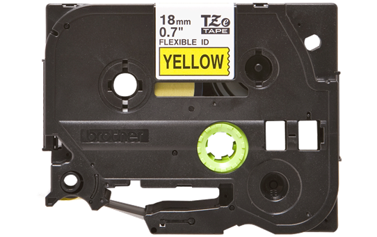 Cassetta nastro per etichettatura originale Brother TZe-FX641 – Nero su giallo, 18 mm di larghezza