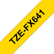 Oryginalna taśma identyfikacyjna Flexi ID TZe-FX641 firmy Brother – czarny nadruk na żółtym tle, 18mm szerokości