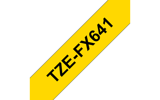 Genuine Brother TZe-FX641 Labelling Tape Cassette – Black on Yellow Flexible-ID, 18mm wide