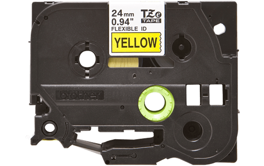 Genuine Brother TZe-FX651 Flexible ID Tape – Black on Yellow Flexible-ID, 24mm wide 2