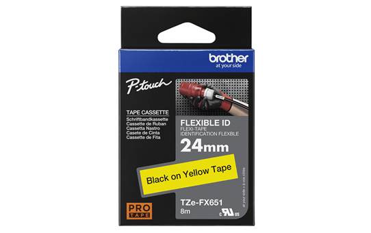 Originální flexibilní ID páska Brother TZe-FX651 - černý tisk na žluté, šířka 24 mm 3