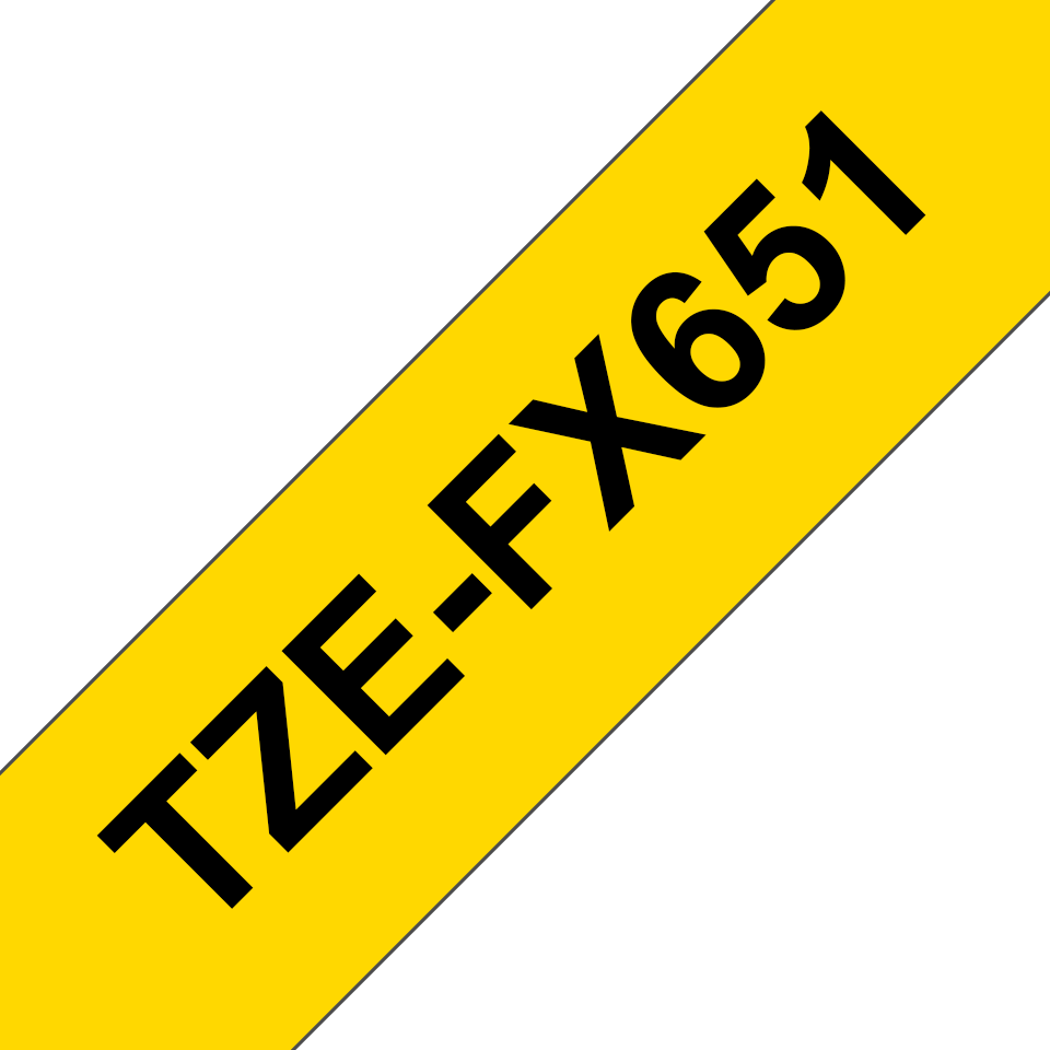 Nastro identificativo flessibile originale Brother TZe-FX651 – Nero su giallo, 24 mm di larghezza