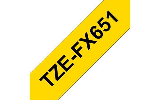 Ruban flexible pour étiqueteuse TZe-FX651 Brother original – Noir sur jaune, 24 mm de large