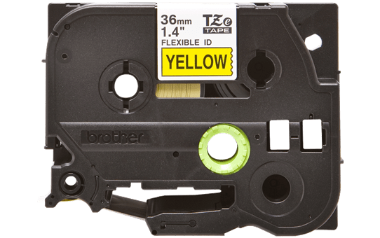 Brother TZe-FX661 - черен текст на жълта гъвгава лента, ширина 36mm 2