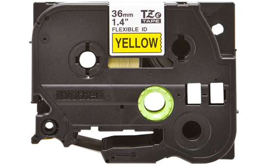 Original Brother TZeFX661 fleksibel ID merketape – sort på gul, 36 mm bred 2
