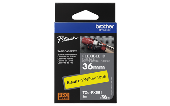 Originální kazeta s páskou Brother TZe-FX661 - černý tisk na žluté, šířka 36 mm 3