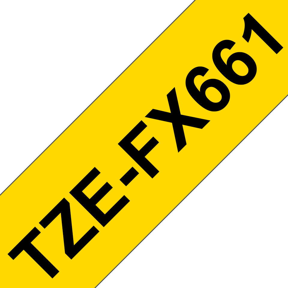 Genuine Brother TZe-FX661 Labelling Tape Cassette – Black on Yellow, 36mm wide