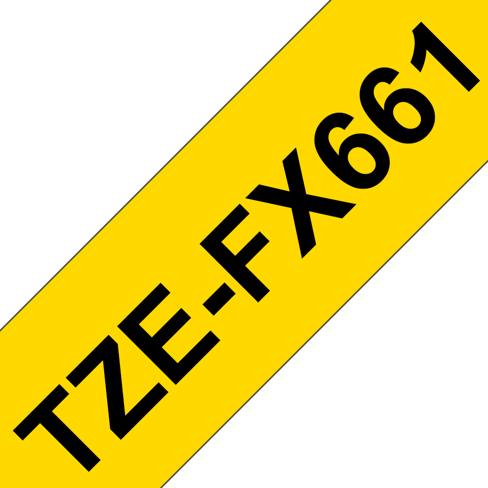 Brother P-touch TZeFX661 sort på gul 36 mm bred fleksibel ID merketape
