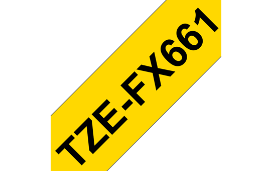 Genuine Brother TZe-FX661 Labelling Tape Cassette – Black on Yellow Flexible-ID, 36mm wide