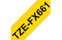 Casetă cu bandă de etichete originală Brother TZe-FX661 – negru pe galben flexibilă ID, lățime de 36 mm
