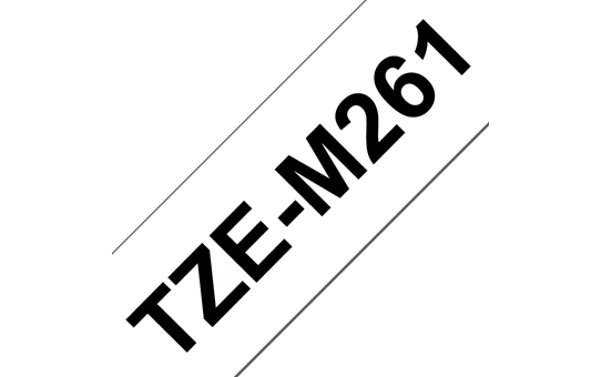 Casetă cu bandă pentru etichete Brother TZe-M261 mată laminată; negru pe alb, cu lățimea de 36 mm