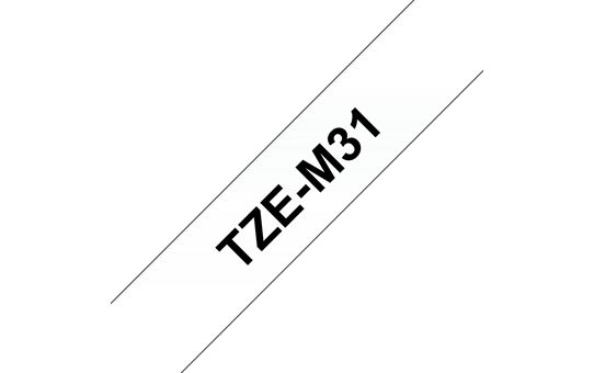 Originele Brother TZe-M31 label tapecassette – zwart op mat transparant, breedte 12 mm