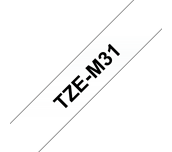 Genuine Brother TZe-M31 Labelling Tape Cassette – Black on Clear Matte Tape, 12mm wide