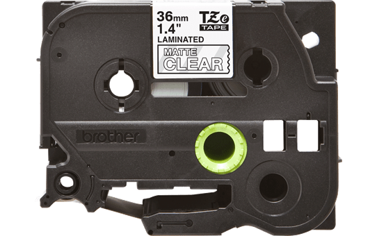 Cassette de ruban d’étiquetage plastifié mat Brother TZe-M65  – blanc sur transparent, 36 mm de large 2
