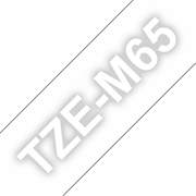 Oryginalna taśma do etykietowania Brother TZe-M65 - biały nadruk na przezroczystym tle, szerokość 36mm