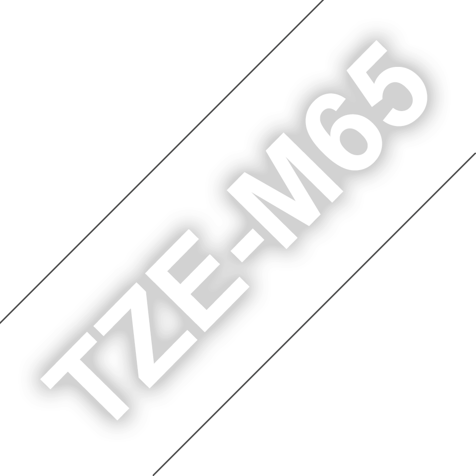 Brother TZe-M65 matt laminerad tape - vit på genomskinlig, 36 mm 