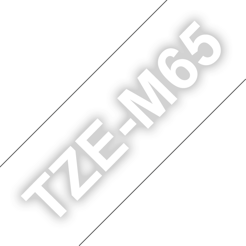 Brother TZEM65 36 mm hvit på klar matt merketape