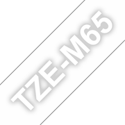 TZe-M65 mat gelamineerde labeltape wit op transparant – breedte 36 mm