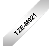Brother TZe-M921 Schriftband – schwarz auf silber (matt)