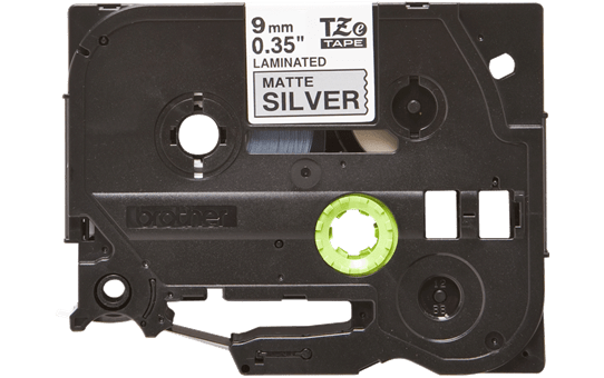 Original TZe-M921 Schriftbandkassette von Brother – Schwarz auf Mattsilber, 9 mm breit 2