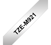 TZe-M921 - Cassette à ruban pour étiqueteuse Brother originale – Noir sur argent mat, 9 mm de large