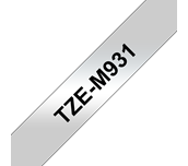TZe-M931 - Cassette à ruban pour étiqueteuse Brother originale – Noir sur argent mat, 12 mm de large