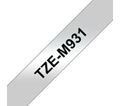 Cassette à ruban pour étiqueteuse TZe-M931 Brother originale – Noir sur argent mat, 12 mm de large