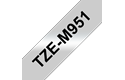 Brother TZeM951: оригинальная лента для печати наклеек на принтере PTouch, черным на серебристом матовом фоне, ширина: 24 мм.