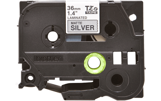 Oriģināla Brother TZe-M961 uzlīmju lentes kasete – melnas drukas matēta sudraba, 36mm plata 2