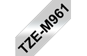 Alkuperäinen Brother TZeM961 -mattametallitarra – musta teksti mattahopealla pohjalla, 36 mm