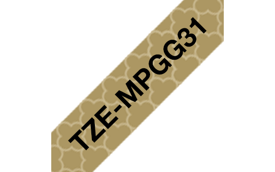 Eredeti Brother TZe-MPGG31 szalag – Arany mintás alapon feket, 12 mm széles
