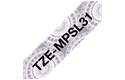 Brother TZeMPSL31 original etikettape, svart på silver i spetsmönster, 12 mm 