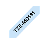 TZe-MQ531 - Cassette à ruban pour étiqueteuse Brother originale – Noir sur bleu pastel, 12 mm de large