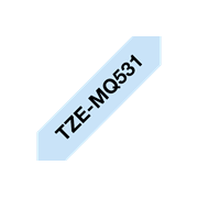 Originele Brother TZe-MQ531 tapecassette – zwart op pastelblauw, breedte 12 mm