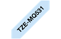 Brother TZe-MQ531  – Черен текст на пастелно синя лента