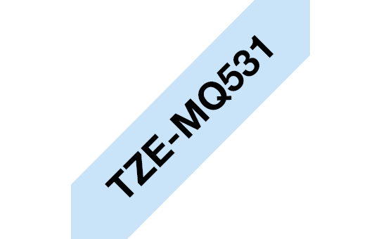 Brother original TZeMQ531 laminert matt merketape - sort på pastellblå, 12 mm bred