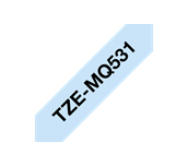 Genuine Brother TZe-MQ531 Labelling Tape Cassette – Black on Pastel Blue, 12mm wide