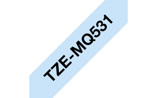 Original Brother TZe-MQ531 tape – sort på pastelblå, 12 mm bred