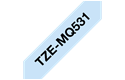 Oryginalna taśma TZe-MQ531 firmy Brother – czarny nadruk na jasno niebieskim tle, 12 mm szerokości