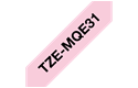TZeMQE31: оригинальная кассета с лентой для печати наклеек черным на пастельно-розовом фоне, ширина 12 мм. 3
