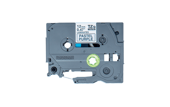 Eredeti Brother TZe-MQF31 szalag – Pasztell lila alapon fekete, 12 mm széles 2
