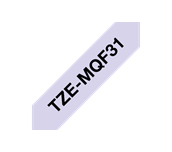TZe-MQF31 - Cassette à ruban pour étiqueteuse Brother originale – Noir sur violet pastel, 12 mm de large